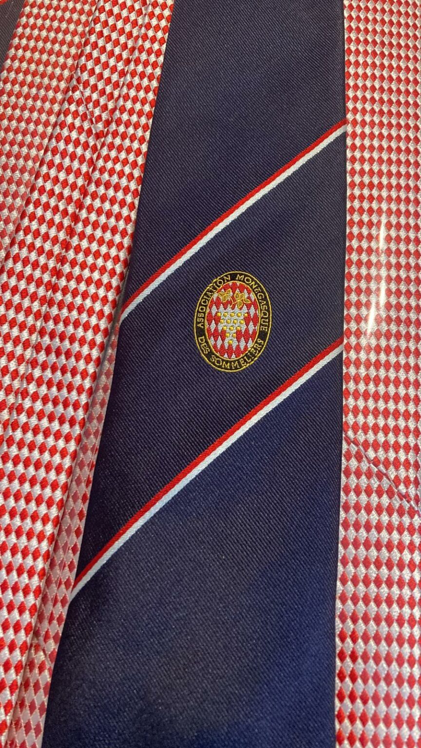 Cravate CLJ Charles Le Jeune - Modèle Sommelier Rouge à Rayures - Microfibre - Neuf Avec Étiquette